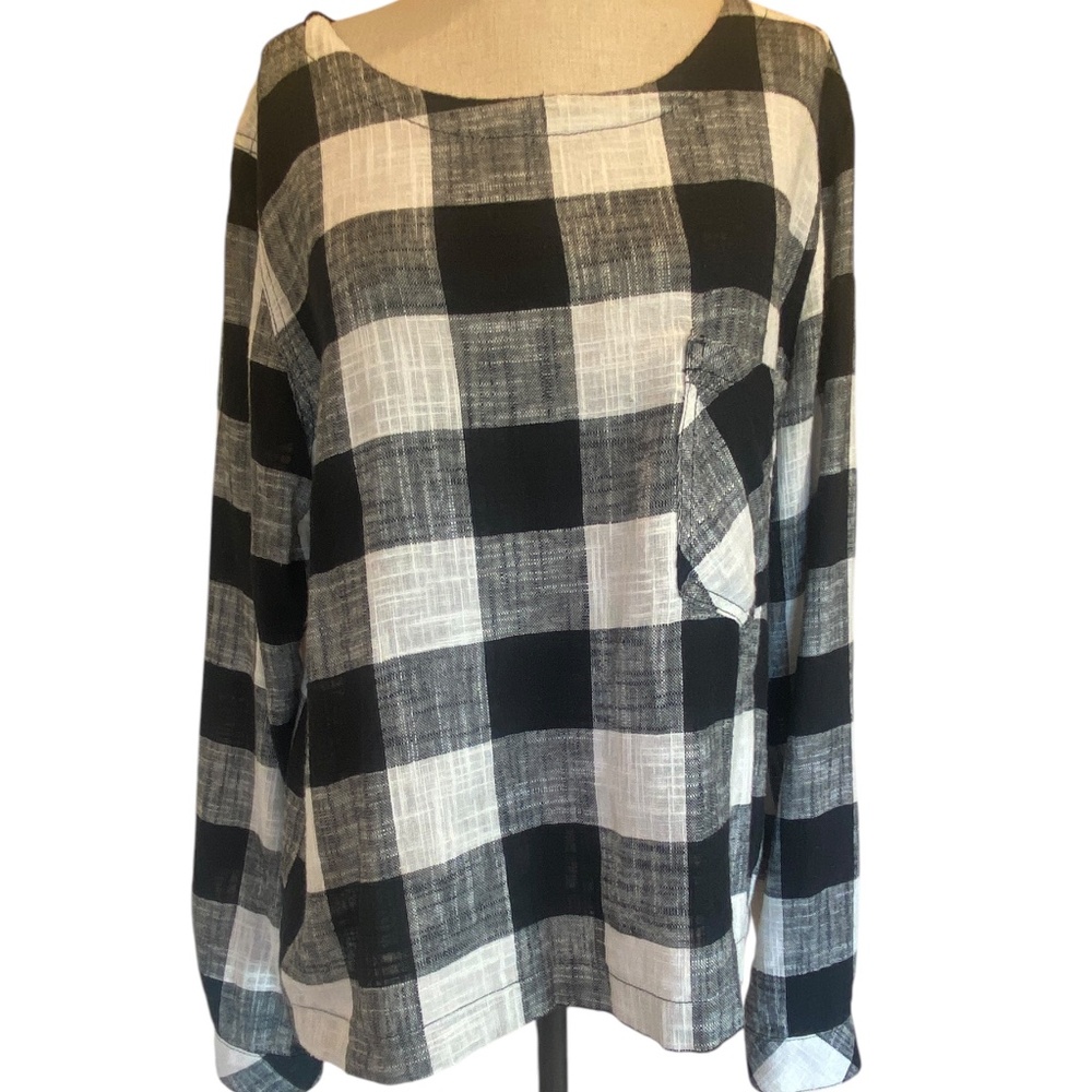 Bella Dahl Long Sleeve Black & White Tunic Medium